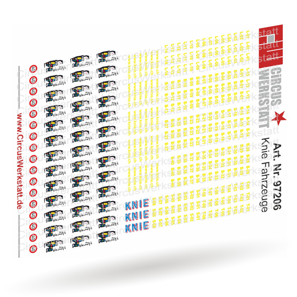Circus Knie Fahrzeuge - Decal/ Nassschieber Set 1:87 Circus Knie Fahrzeuge - Decal/ Nassschieber Set 1:87