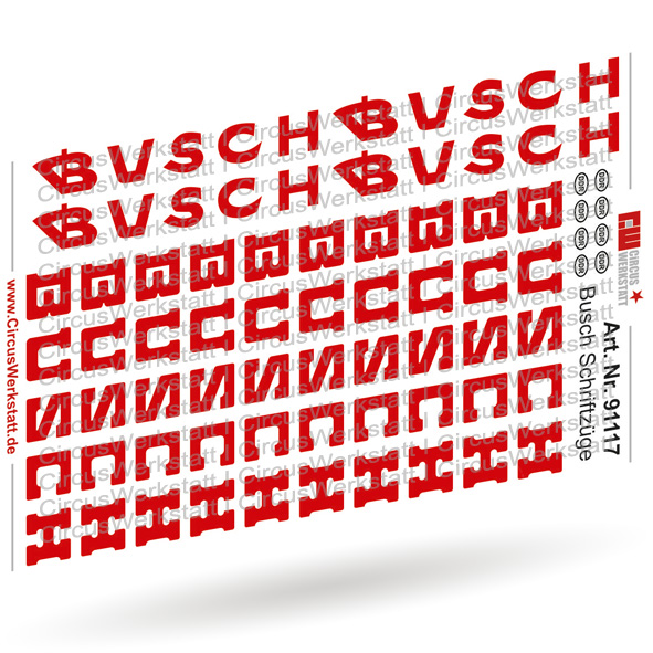 BUSCH Schriftzüge - Decal/ Nassschieber Set 1:87 BUSCH Schriftzüge - Decal/ Nassschieber Set 1:87