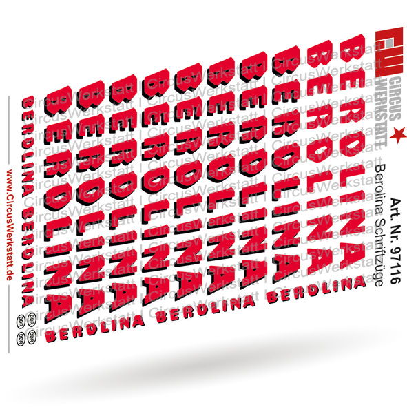 BEROLINA Schriftzüge - Decal/ Nassschieber Set 1:87 BEROLINA Schriftzüge - Decal/ Nassschieber Set 1:87